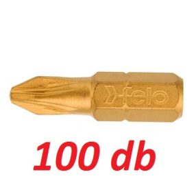 PZ2x25mm PZ bit / Pozidriv bithegy TiN bevonattal C 6,3 1/4 (100db) - Felo - 02102077   PZ2x25mm PZ bit / Pozidriv bithegy TiN bevonattal C 6,3 1/4 (100db) - Felo - 02102077