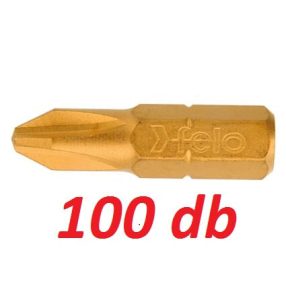 PH3x25mm Phillips PH bit / bithegy TiN bevonattal  C 6,3 1/4 (100db) - Felo - 02203077   PH3x25mm Phillips PH bit / bithegy TiN bevonattal  C 6,3 1/4 (100db) - Felo - 02203077