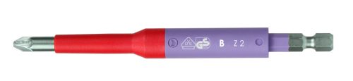 Z2x125mm VDE szigetelt Pozidriv/lapos +/- csavarhúzó bit E6,3 1/4 (1000V IEC60900) - Felo - 03120590