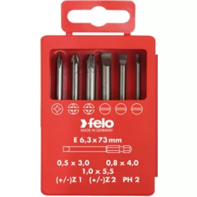 Lapos-PH-Z+/- Profi Bit Box készlet E 6,3x73mm - Felo - 03192716   Lapos-PH-Z+/- Profi Bit Box készlet E 6,3x73mm - Felo - 03192716