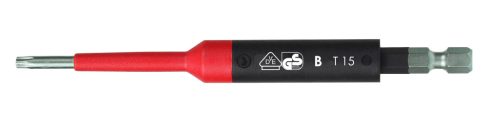 T15x125mm VDE szigetelt Torx csavarhúzó bit E6,3 1/4 (1000V IEC60900) - Felo - 03615590
