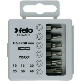   T10-T40 Torx Profi Bit Box készlet E 6,3x50mm - Felo - 03691516