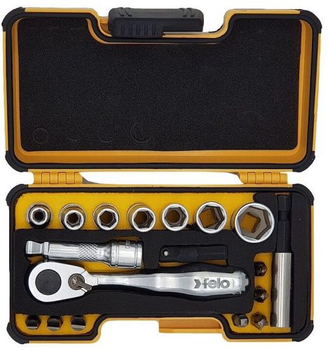 1/4 XS 18 inch készlet (mini racsni, dugókulcsok, adapterek, SL-PH-SQ bitek) - Felo - 05771856