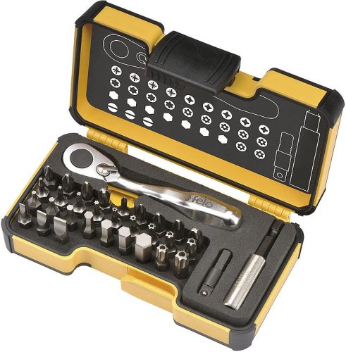 1/4 XS 33 készlet (mini racsni, adapterek, SL-SW-PZ-PH-Torx-TR bitek, 33db-os) - Felo - 05773306