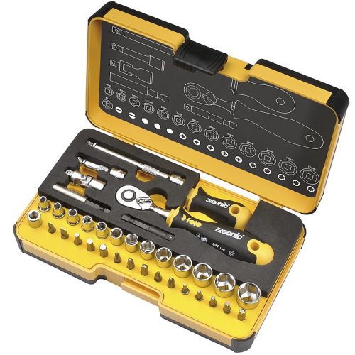 1/4 R-Go XL Ergonic racsnis dugókulcs adapter és bit szerszámkészlet (36 részes) - Felo - 05783616