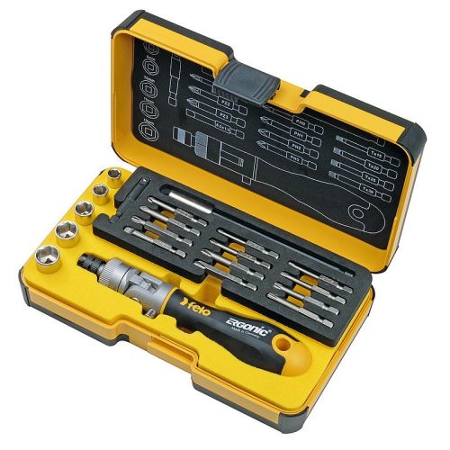 Ergonic K racsnis csavarhúzó és dugókulcs-SL-PZ-PH-Torx bit készlet (20 részes) - Felo - 06072006