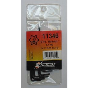 T6-T15 Torx L-kulcs készlet hosszú gömbvégű LTX6 - Bondhus - 11346   T6-T15 Torx L-kulcs készlet hosszú gömbvégű LTX6 - Bondhus - 11346
