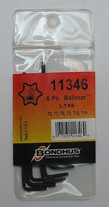 T6-T15 Torx L-kulcs készlet hosszú gömbvégű LTX6 - Bondhus - 11346
