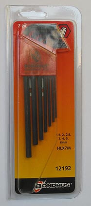 1,5-6mm L-imbuszkulcs készlet hosszú egyenesvégű HLX7M - Bondhus - 12192