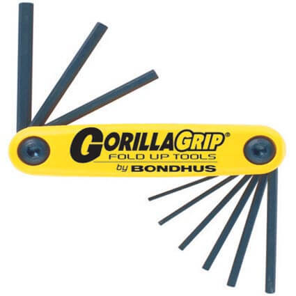 5/64-1/4 inch GorillaGrip egyenesvégű összecsukható imbuszkulcs készlet HF9 - Bondhus - 12589