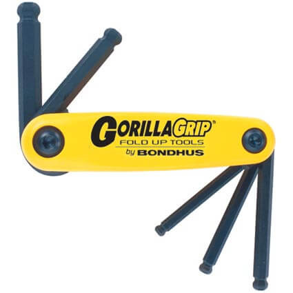 3/16-3/8 inch GorillaGrip gömbvégű összecsukható imbuszkulcs készlet BF5 - Bondhus - 12894