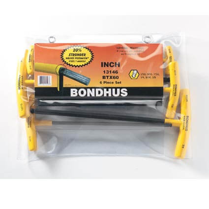 5/32-3/8 inch T-imbuszkulcs hosszú gömbvégű 6 részes készlet (L=231-300mm) BTX60 - Bondhus - 13146