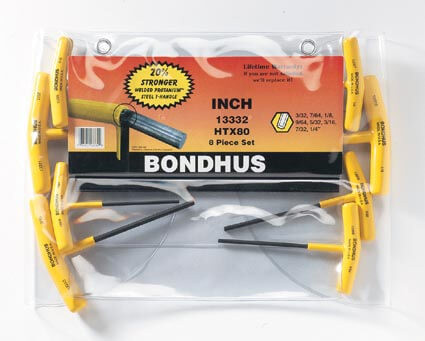 3/32-1/4 inch T-imbuszkulcs 8 részes készlet egyenesvégű (L=105-165mm) HTX80 - Bondhus - 13332