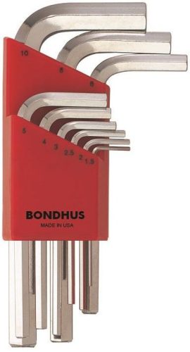 1,5-10mm L-imbuszkulcs készlet rövid egyenesvégű BriteGuard krómbevonattal - HLX9MSB - Bondhus - 16299