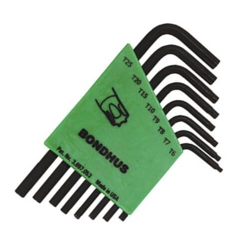 T6-T25 Torx L-kulcs készlet rövid egyenesvégű TLXS8S - Bondhus - 31732