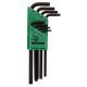 T9-T40 Torx L-kulcs készlet hosszú biztonsági furatos TR-TL8 - Bondhus - 32434