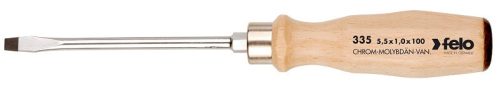12x2x200mm fanyelű gépi lapos csavarhúzó ergonomikus bükkfa markolattal - Felo - 33512090