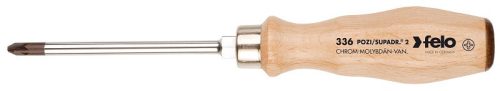PZ2x100mm fanyelű gépi Pozidriv csillagcsavarhúzó ergonomikus bükkfa markolattal - Felo - 33620390