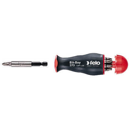 Magazin bitbefogós csavarhúzó markolat bittartóval és 8 db PH - PZ - Lapos - Torx bitheggyel - Felo - 37320805