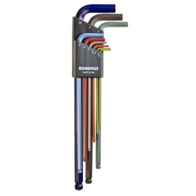   1,5-10mm L-imbuszkulcs készlet színes extra hosszú gömbvégű BLX9MXLCG - Bondhus - 69699