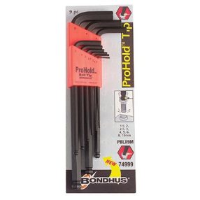 1,5-10mm L-imbuszkulcs készlet ProHold hosszú gömbvégű PBLX9M - Bondhus - 74999   1,5-10mm L-imbuszkulcs készlet ProHold hosszú gömbvégű PBLX9M - Bondhus - 74999