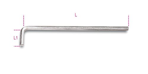 96LC 3 mm Hajlított hosszú imbuszkulcs, krómozott - Beta - 000960322