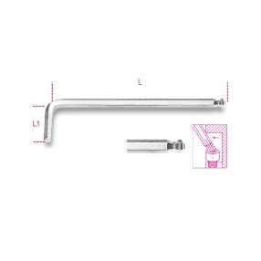   96BPC 6 mm Hajlított gömbfejű imbuszkulcs, krómozott - Beta - 000960346