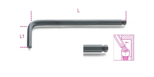 96BP 1,5 mm Hajlított gömbfejű imbuszkulcs, barnított - Beta - 000960960
