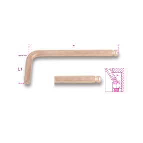   96BA/BP 10 Hajlított gömbfejű imbuszkulcs, szikramentes - Beta - 000961810