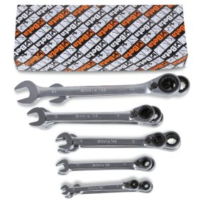   142/S 15 részes csillag-villáskulcs irányváltós racsnival szerszám készlet - Beta - 001420074