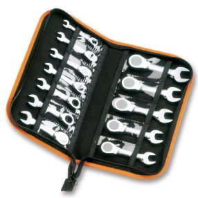   142C/A12 12 részes egyenes, rövid csillag-villáskulcs racsnival szerszám készlet egységcsomagban - Beta - 001420175