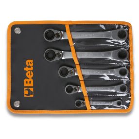   195P/B5 5 részes racsnis 15°-ban hajlított csillagkulcs szerszám készlet műanyag dobozban - Beta - 001950266