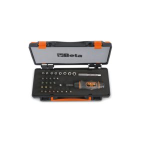   583/C31 1 nyomatékcsavarhúzó, 8 hatlapú dugókulcs, 20 csavarhúzóbetét és 2 tartozék fémdobozban hőformált tálcában - Beta - 005830931