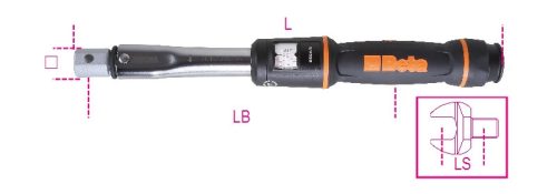 669N/40 Kioldó hengeres nyomatékkulcs szögletes csatlakozó jobb és bal oldali meghúzáshoz meghúzási pontosság ± 3% 14x18mm - Beta - 006690240