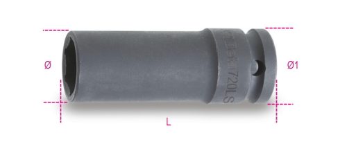 720LS 10 Gépi Dugókulcs csavarbehajtóhoz hosszú, keskeny kivitel foszfátozott - Beta - 007200360