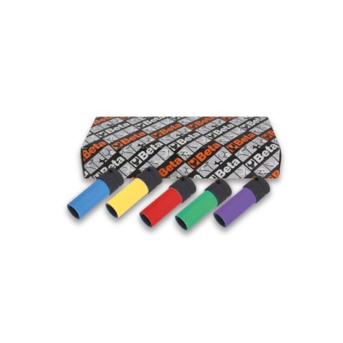 720LC/S5 5 darabos gépi Dugókulcs sorozat kerékanyákhoz színes polimer betétekkel - Beta - 007200645