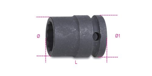720B 27 Tizenkétszögű gépi dugókulcs, 1/2"-os négyszögletes csatlakozó, standard sorozat, foszfátozott - Beta - 007201027