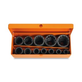   720B/C12 12 db darabos tizenkétszögű gépi dugókulcs készlet, barnított, fémdobozban - Beta - 007201912