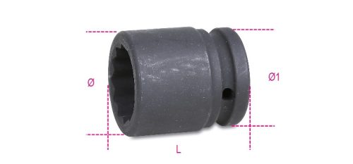728B 27 Tizenkétszögű gépi dugókulcs, 3/4"-os négyszögletes csatlakozó, standard sorozat, foszfátozott - Beta - 007280127