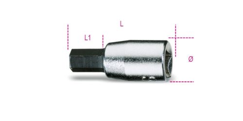 900ME 2,5 1/4"-os imbusz-Dugókulcs, krómozott, barnított hegy - Beta - 009000502