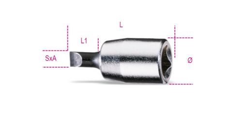 900LP 0,8X4 Csavarhúzó-Dugókulcs hasítottfejű csavarokhoz, krómozott, barnított hegy - Beta - 009000605