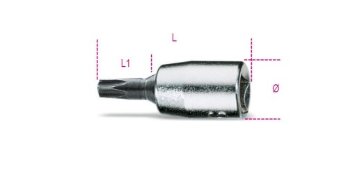 900TX 25 1/4"-os Torx®-imbusz Dugókulcs, krómozott, fekete hegyek - Beta - 009000724