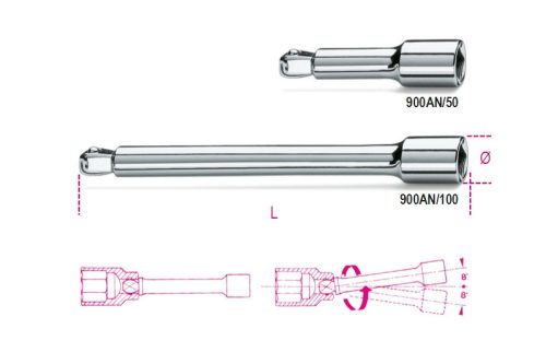 900AN/50 1/4"-os gömbvégű toldó - Beta - 009000825