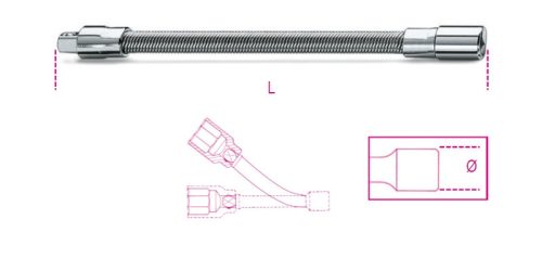 900FL 150 1/4"-os flexibilis toldó, krómozott - Beta - 009000828