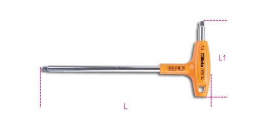 900T/44 Hajlított 1/4" hajtószár krómozott működtető markolattal - Beta - 009000860