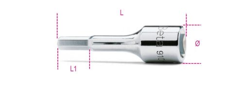 910ME 4 3/8"-os imbusz-Dugókulcs, krómozott - Beta - 009100504