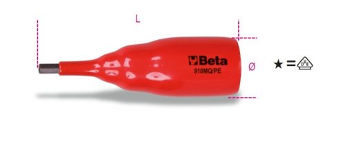 910MQ-PE/4 3/8" IMBUSZ DUGÓKULCS, SZIGETELT 4 MM - Beta - 009100604