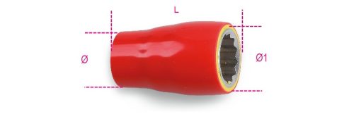 910MQ-B/6 3/8" TIZENKÉTSZÖGŰ DUGÓKULCS, SZIGETELT 13 MM - Beta - 009100623