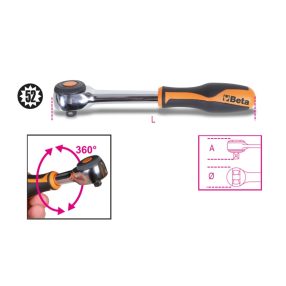   910/58 Irányváltós racsni 3/8" 52 fogú - Beta - 009100884