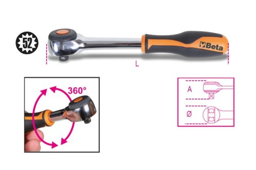 910/58 Irányváltós racsni 3/8" 52 fogú - Beta - 009100884